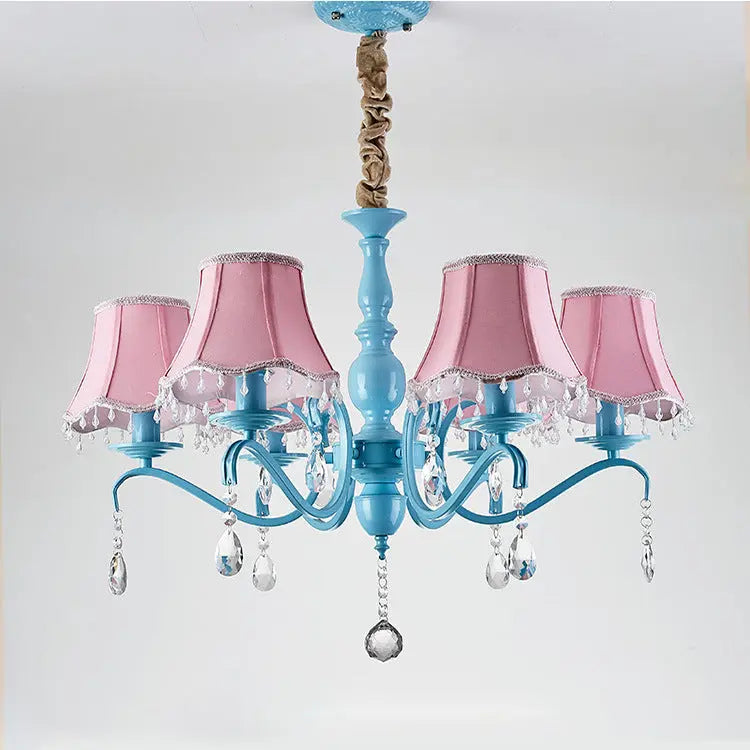 Modern Creative Cone Iron Crystal Fabric 5/6/8 Light Chandelier Lumendat