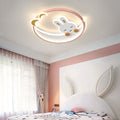 Lumendat Modern Creative Cartoon Rabbit Iron Round LED Kids Flush Mount Ceiling Light Lumendat