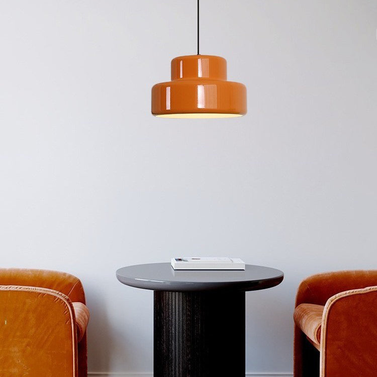 Contemporary Scandinavian Double Round Iron 1-light Pendant Light for Living Room BulbSquare