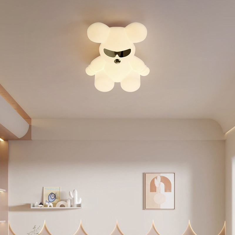 Lumendat Contemporary Creative Cartoon Animal Bear Acrylic Shape Iron LED Kids Flush Mount Ceiling Light For Bedroom Lumendat