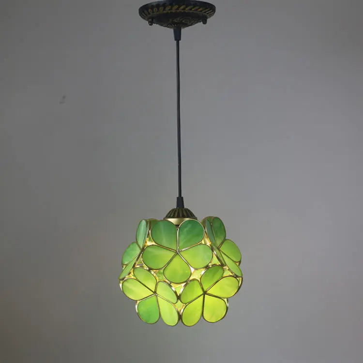 Vintage Stained Glass Petal 1-light Pendant Light Lumendat