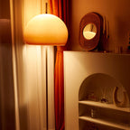 Contemporary Retro Mushroom Hardware Glass 2-Light Standing Floor Lamp For Living Room Lumendat