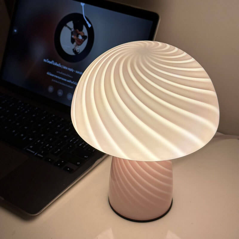 Modern Minimalist Mushroom Glass 1-Light Table Lamp Lumendat