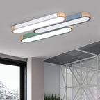Contemporary Scandinavian Long Oval Iron Log Acrylic LED Flush Mount Ceiling Light For Bedroom Lumendat