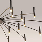 Contemporary Scandinavian Round Radioactive Iron Aluminum 12/24 Light Chandelier for Living Room Lumendat
