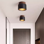 Modern Minimalist Cylinder Stone 1-light Flush Mount Ceiling Light for Bedroom