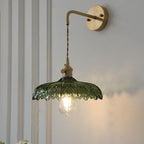 Modern Art Deco Iron Flower Glass Shade 1-Light Wall Sconce Lamp For Bedroom Lumendat