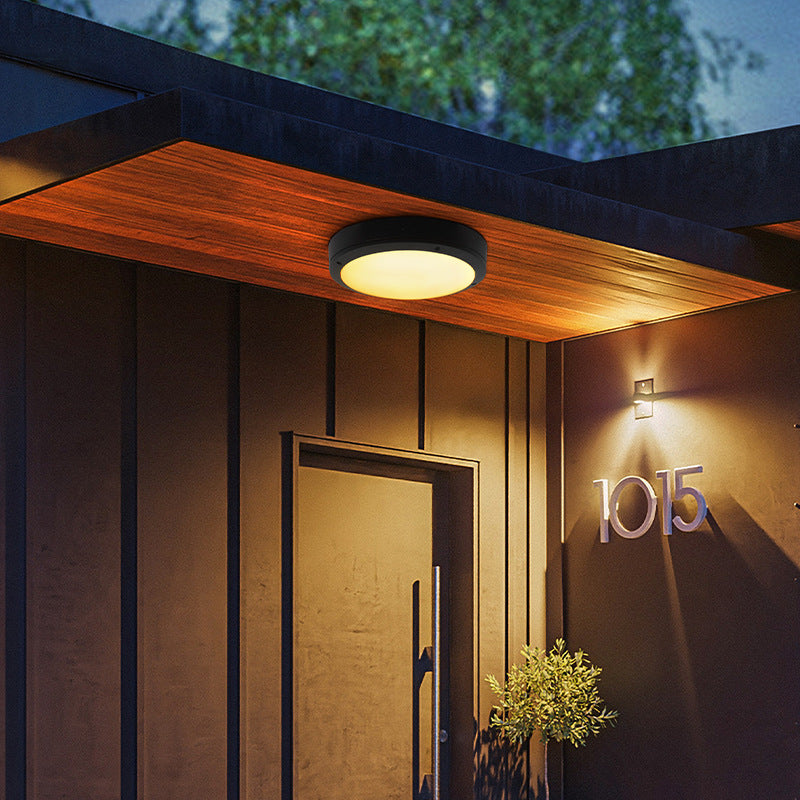 Outdoor Simple Round Octagon Aluminum Waterproof LED Flush Mount Ceiling Light BulbSquare