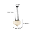 Modern Minimalist Cream Lantern Iron Glass 3-light Pendant Light for Living Room