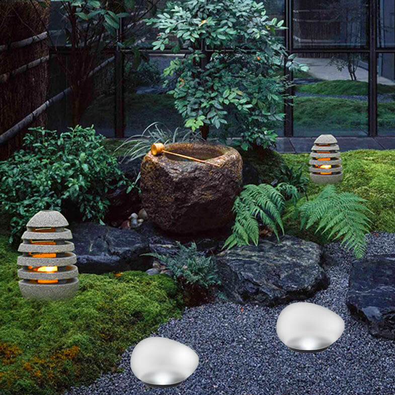 Solar Pebble ABS Sandblasted Glass LED Outdoor Landscape Light Lumendat