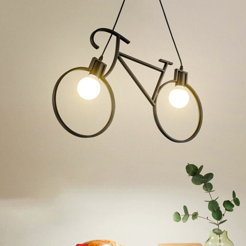 Lumendat Contemporary Creative Bicycle Shape Iron 2-Light Kids Chandelier For Living Room & Bedroom Lumendat
