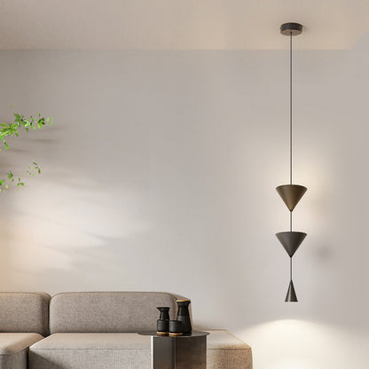 Modern Minimalist Cone Iron Aluminum Acrylic LED Pendant Light for Bedroom