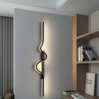 Modern Minimalist Long Wave Design Aluminum Iron LED Wall Sconce Lamp For Living Room