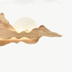 Modern Art Deco Round Mountain Shaped Wood Acrylic LED Wall Sconce Lamp For Living Room Lumendat