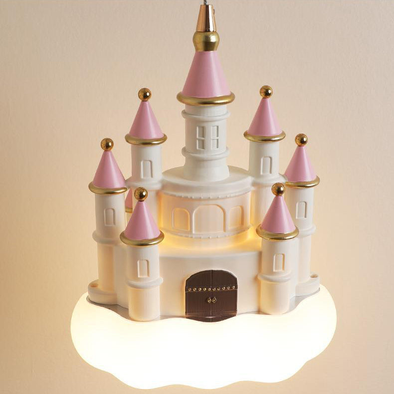 Lumendat Contemporary Nordic Kids Resin PVC PE Castle 1-Light Pendant Light For Bedroom Lumendat