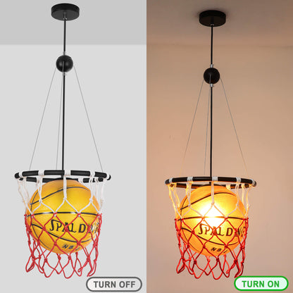 Modern Creative Basketball Iron Glass Mesh Rope 1-light Pendant Light