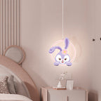 Lumendat Contemporary Creative Kids Iron Aluminum Acrylic Circle StellaLou Rabbit LED Pendant Light For Bedroom Lumendat
