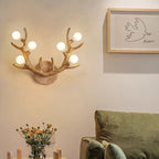 Nordic Creative Resin Antler Tree Branch Glass Ball 6-Light Wall Sconce Lamp Lumendat