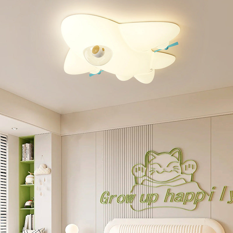 Lumendat Contemporary Creative PE Cartoon Aircraft LED Kids Flush Mount Ceiling Light For Living Room Lumendat
