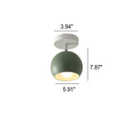 Nordic Macaron Dome 1-light Semi-flush Mount Ceiling Light BulbSquare