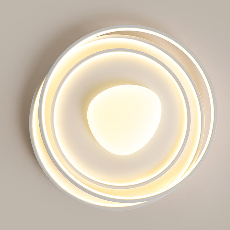 Modern Minimalist Round Iron Acrylic LED Flush Mount Ceiling Light for Living Room