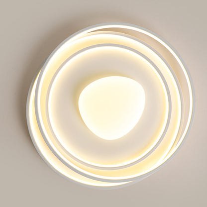 Modern Minimalist Round Iron Acrylic LED Flush Mount Ceiling Light for Living Room
