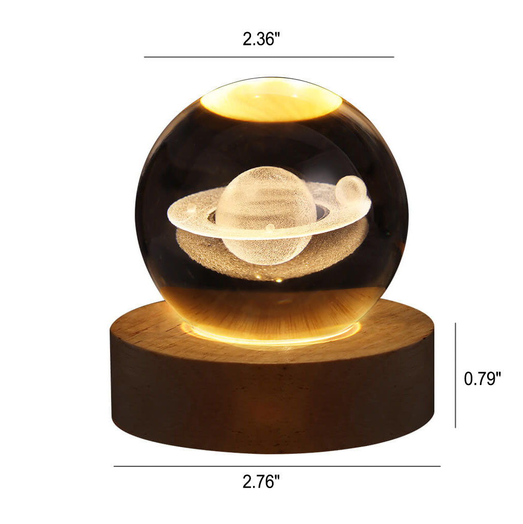Contemporary Creative Star System Crystal Ball USB LED Night Light Table Lamp For Bedroom Lumendat
