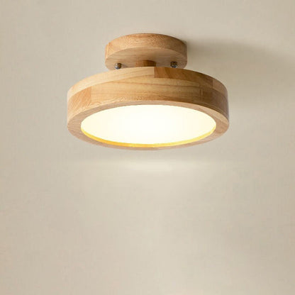 Nordic Log Round LED Semi-flush Mount Ceiling Light