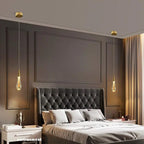 Contemporary Scandinavian Water Drops Metal Glass LED Pendant Light for Bedroom BulbSquare