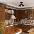 Contemporary Industrial Semicircle Iron 1-light Semi-flush Mount Ceiling Light for Living Room