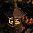 Japanese Zen Solar Waterproof Pagoda Stone LED Outdoor Garden Decoration Landscape Light Lumendat