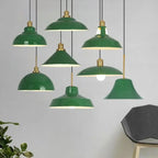 Industrial Vintage Green Iron Dome Cone 1-light Pendant Light modern luxury lighting fixture