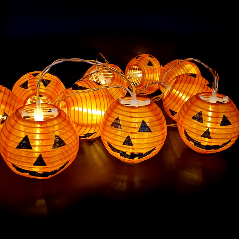 Halloween Pumpkin Lantern Outdoor Waterproof LED Decorative String Lights Lumendat