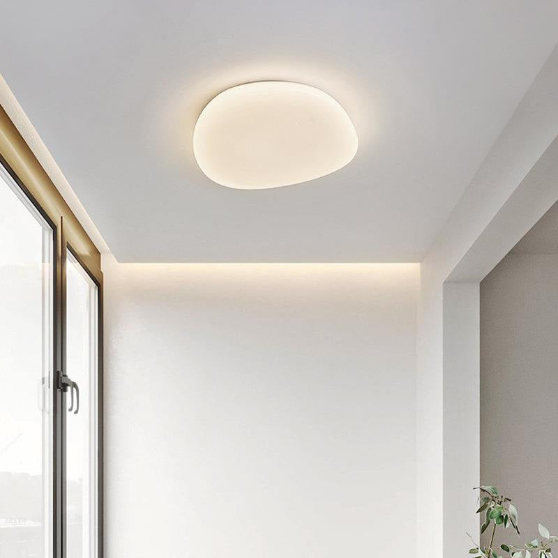 Modern Minimalist Pebble Shape Acrylic Hardware LED Flush Mount Ceiling Light For Bedroom Lumendat