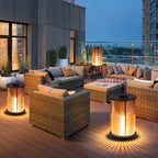 Modern Simplicity Cylinder Glass Steel 1-Light Landscape Light For Outdoor Patio Lumendat