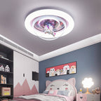 Lumendat Contemporary Creative Cartoon Pink Astronaut Unicorn Round Acrylic Resin LED Flush Mount Ceiling Light For Bedroom Lumendat