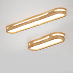 Nordic Minimalist Solid Wood Acrylic Ring LED Flush Mount Ceiling Light BulbSquare
