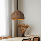 Contemporary Nordic Rough Rock Texture Semicircular 1-light Pendant Light for Dining Room BulbSquare