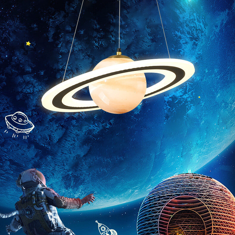 Lumendat Modern Creative Space Planet Circle Kids LED Chandelier Lumendat