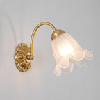 European Vintage Floral Copper Glass 1-Light Wall Sconce Lamp Lumendat
