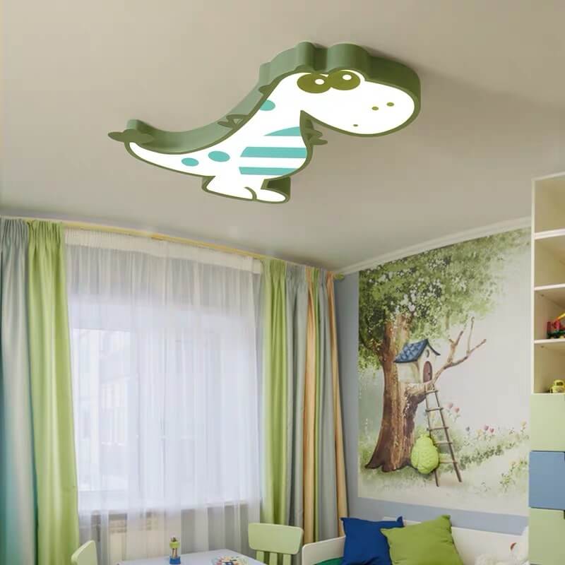 Lumendat Modern Children's Cartoon Dinosaurs Iron Acrylic LED Flush Mount Ceiling Light Lumendat