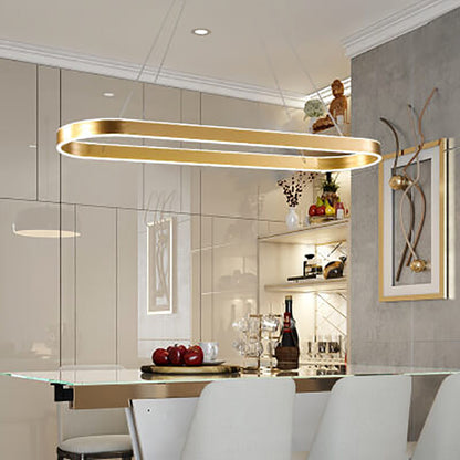 Modern Minimalist Light Luxury Oval Aluminum LED Chandelier
