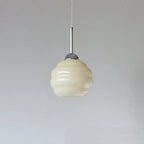 Vintage French Glass Round Tart 1-light Pendant Light Lumendat
