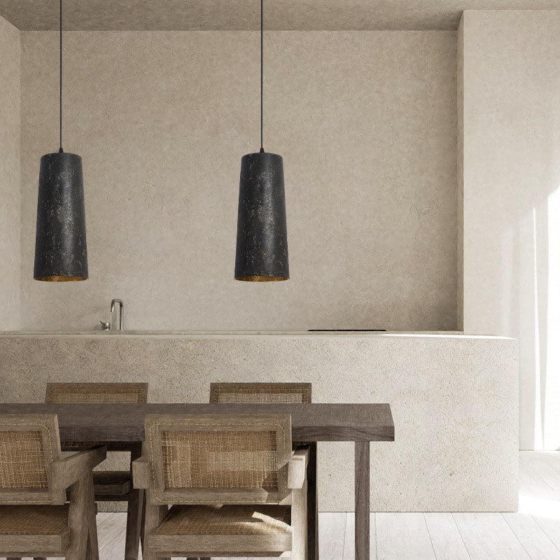 Industrial Japanese Simple Steel Cylinder 1-light Pendant Light