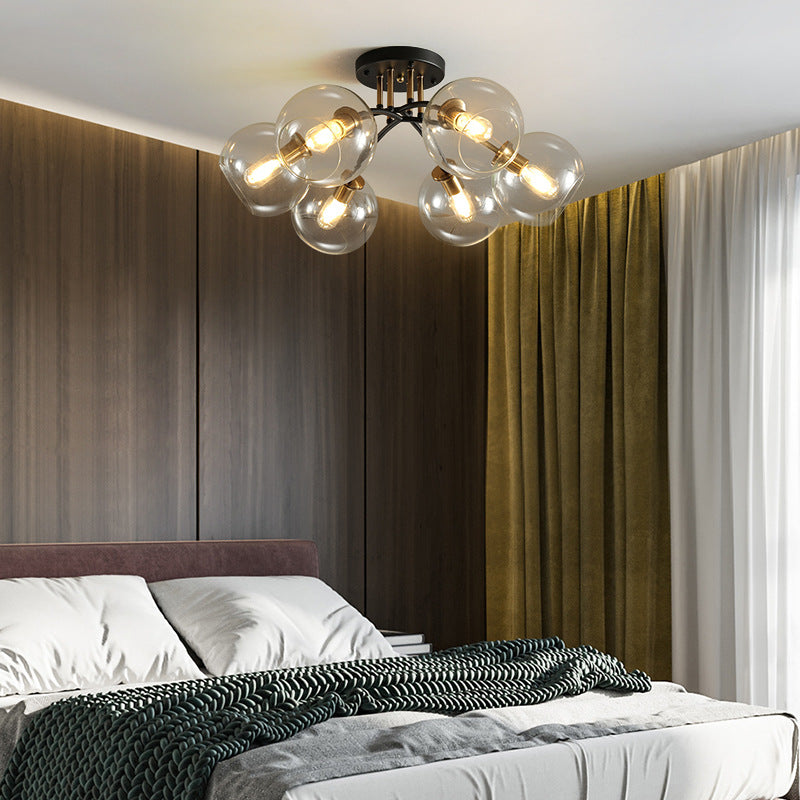 Modern Light Luxury Glass Magic Bean Round 4/6/8 Light Semi-Flush Mount Ceiling Light Lumendat