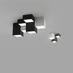 Modern Minimalist Cube Iron Acrylic LED Flush Mount Ceiling Light for Living Room