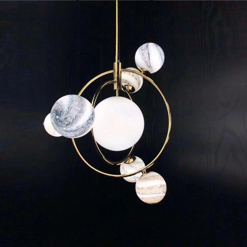 Lumendat Contemporary Creative Glass Balls 7-Light Chandelier For Bedroom Lumendat