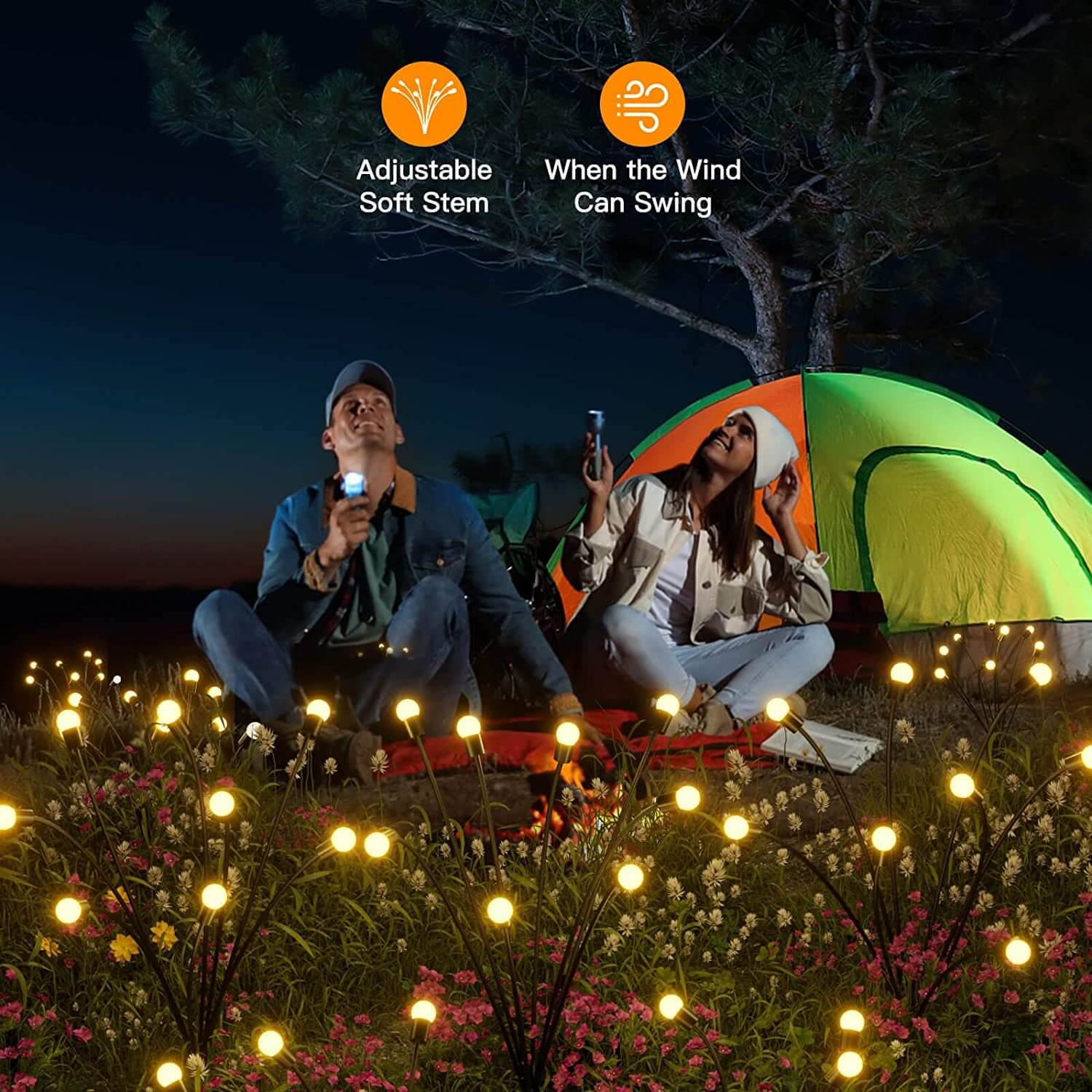 Modern Decorative Solar Firefly Waterproof ABS LED Lawn Insert Ground Outdoor Landscape Lighting Lumendat