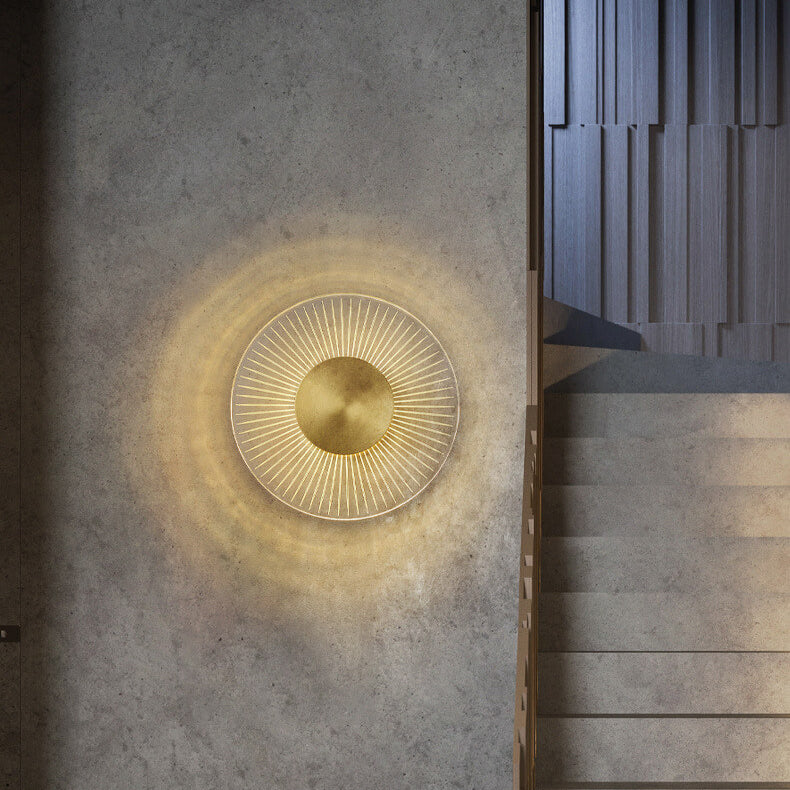 Industrial Full Copper Round Line Design LED Wall Sconce Lamp Lumendat