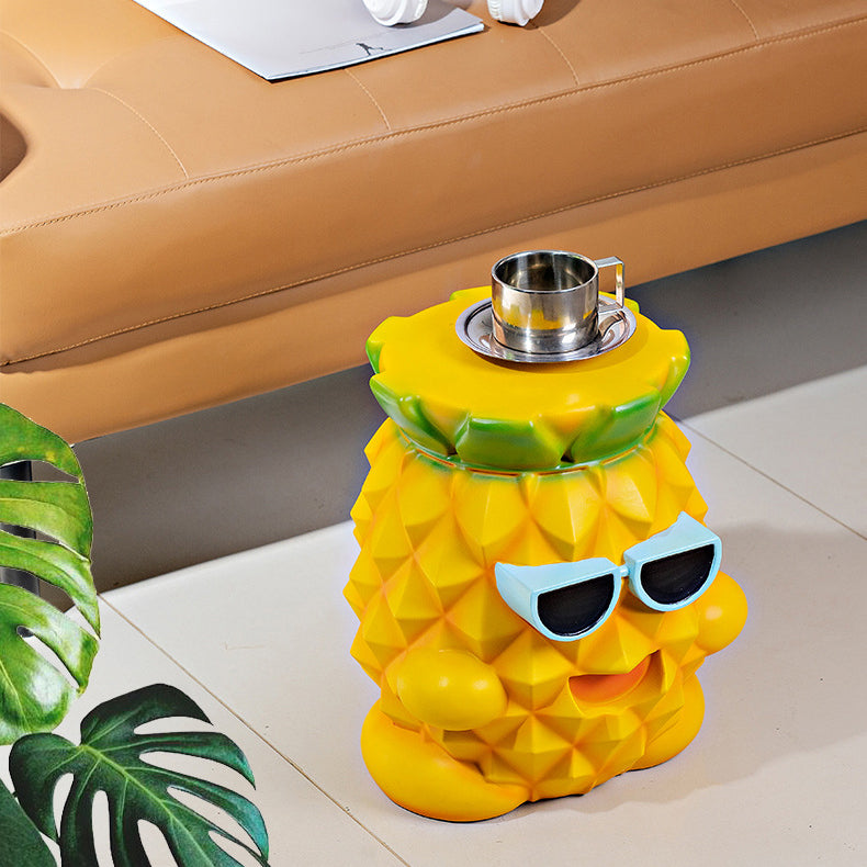 Lumendat Contemporary Creative Pineapple Design Resin Kids Low Stool For Living Room Lumendat